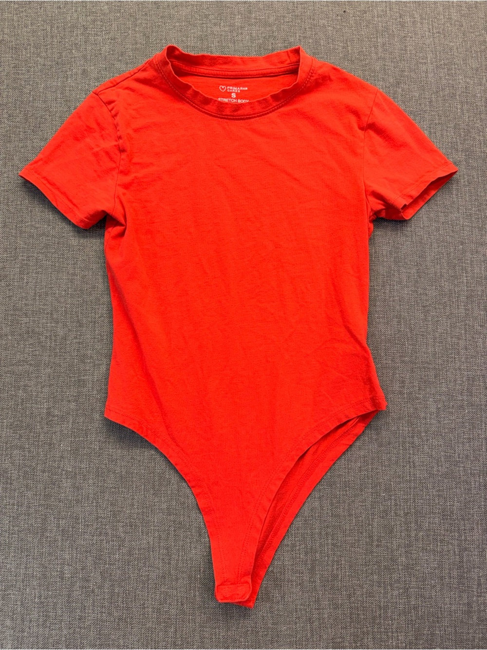 Primark Red Short Sleeve One-Piece Bodysuit Small